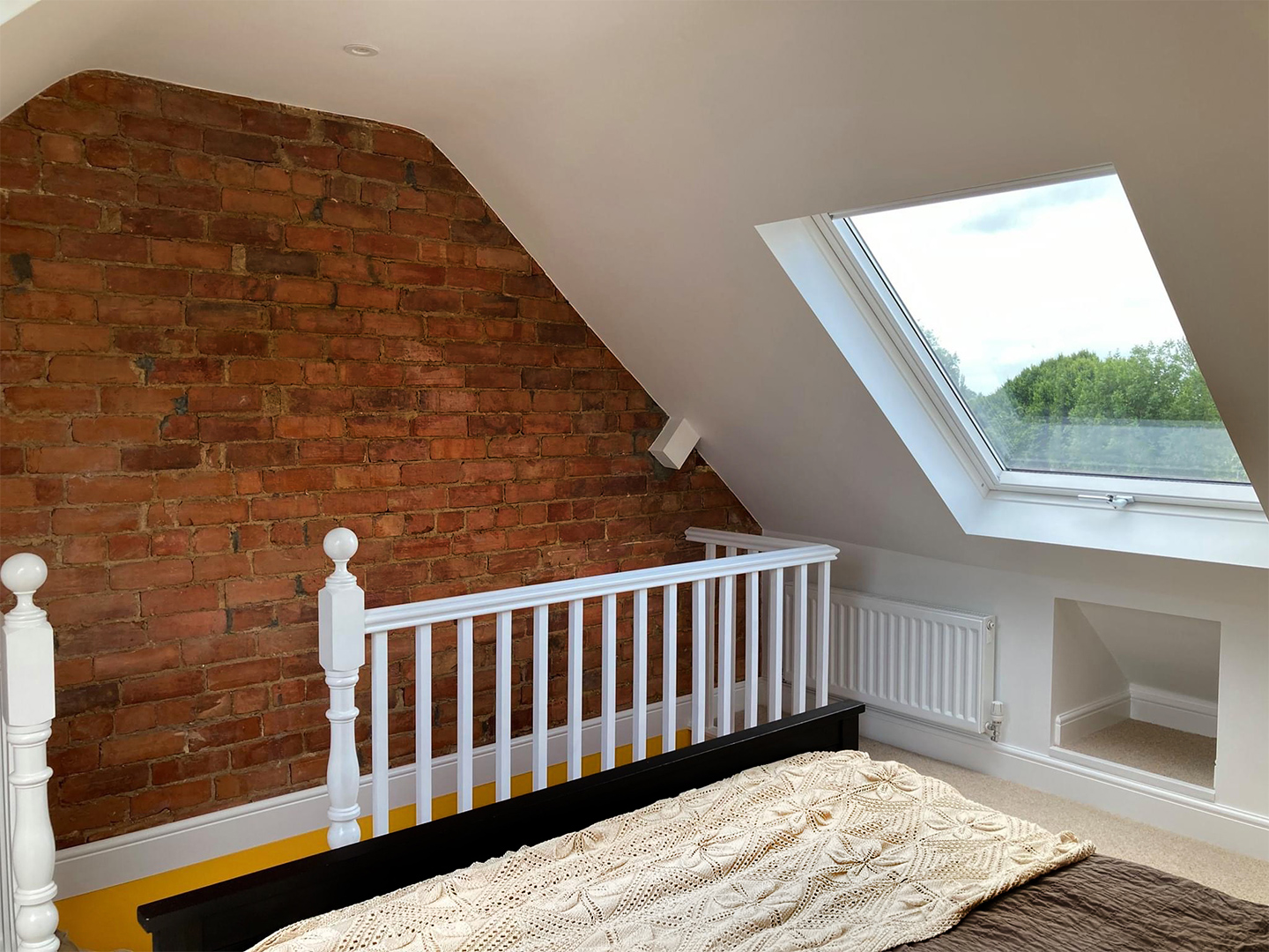 Skylight Interior Exposed Brick Wall