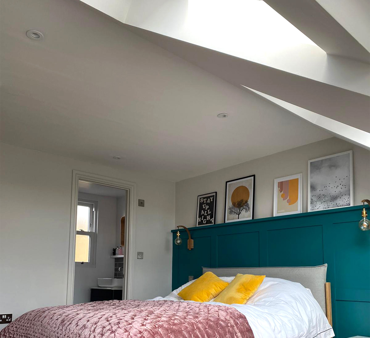 Teal Bedroom Velux Loft Conversion 001