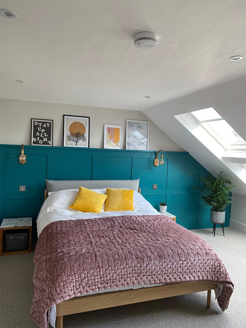 Teal Bedroom Velux Loft Conversion Bed