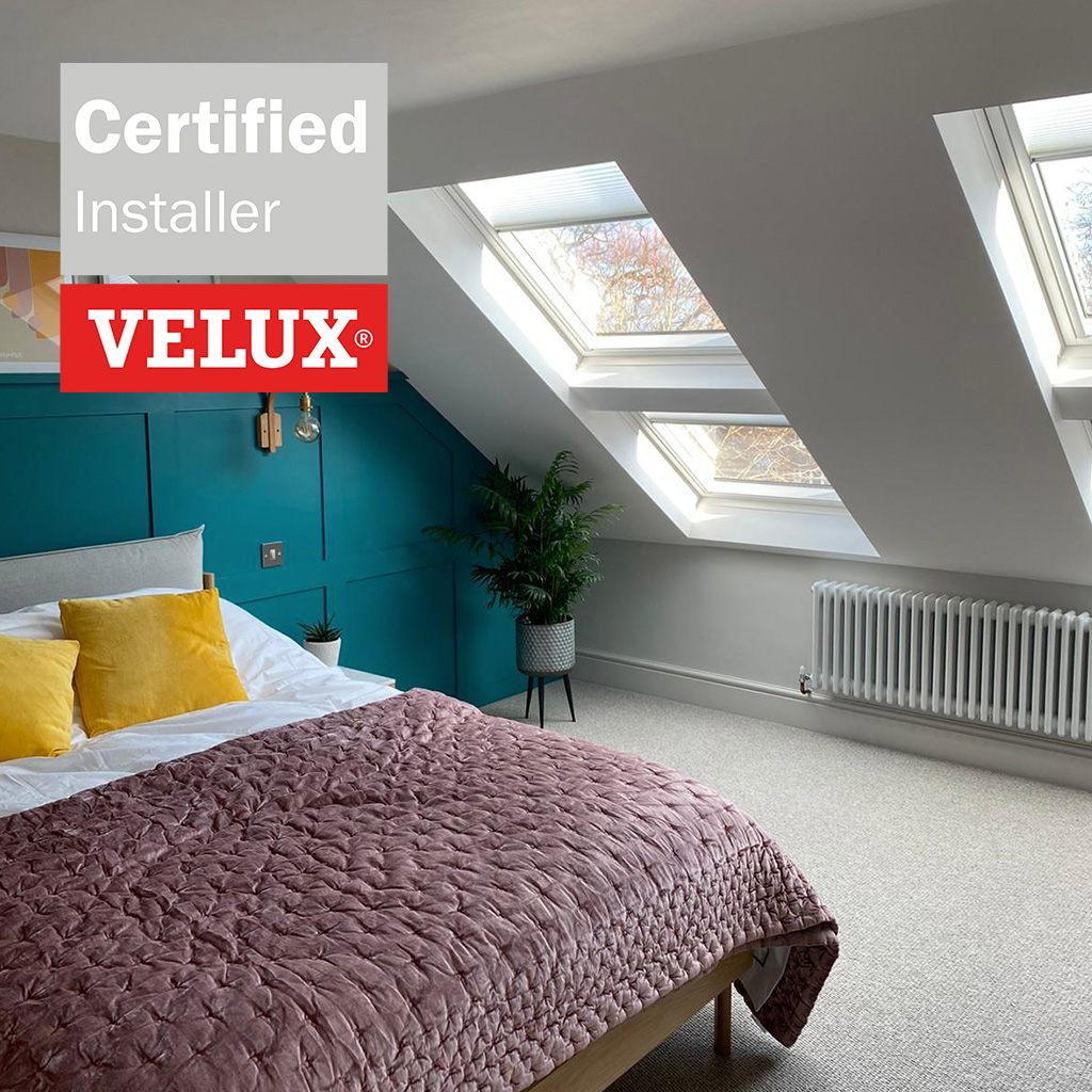 Loft converted into stunning bedroom space with Velux windows